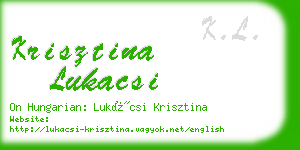krisztina lukacsi business card